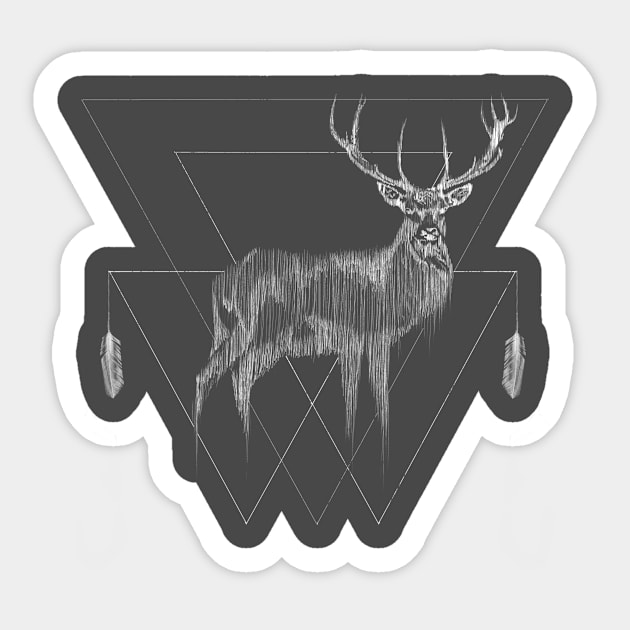 SPIRIT OF THE DEER Sticker by KARMADESIGNER T-SHIRT SHOP